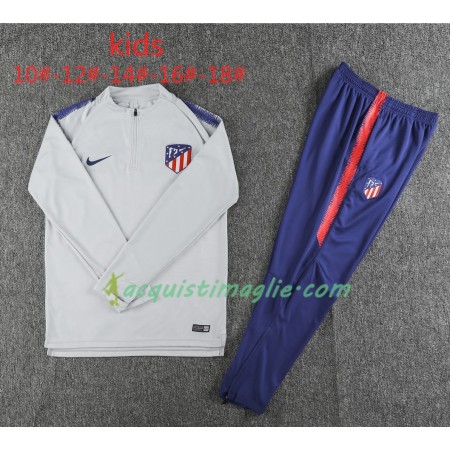 Atlético Madrid Bambino Tute Felpe da Allenamento Grigio Bianco 2018/2019